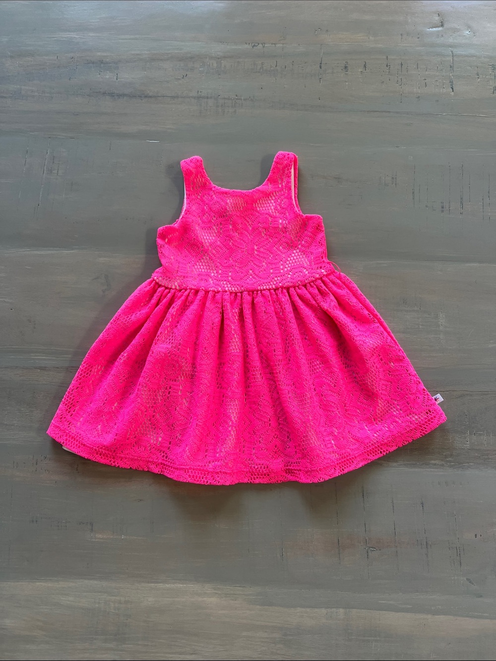 Girls' Hot Pink Lace Tank Dress - Brand Unspecified